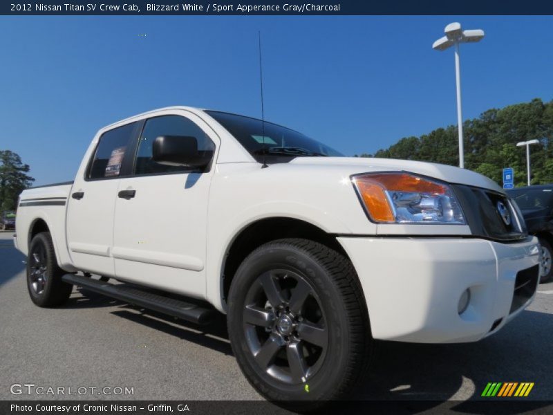 Blizzard White / Sport Apperance Gray/Charcoal 2012 Nissan Titan SV Crew Cab