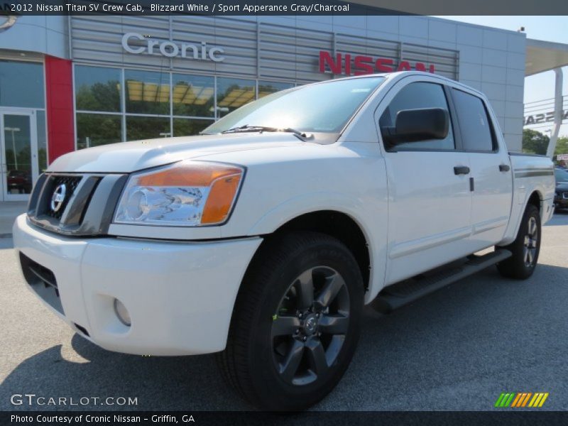 Blizzard White / Sport Apperance Gray/Charcoal 2012 Nissan Titan SV Crew Cab