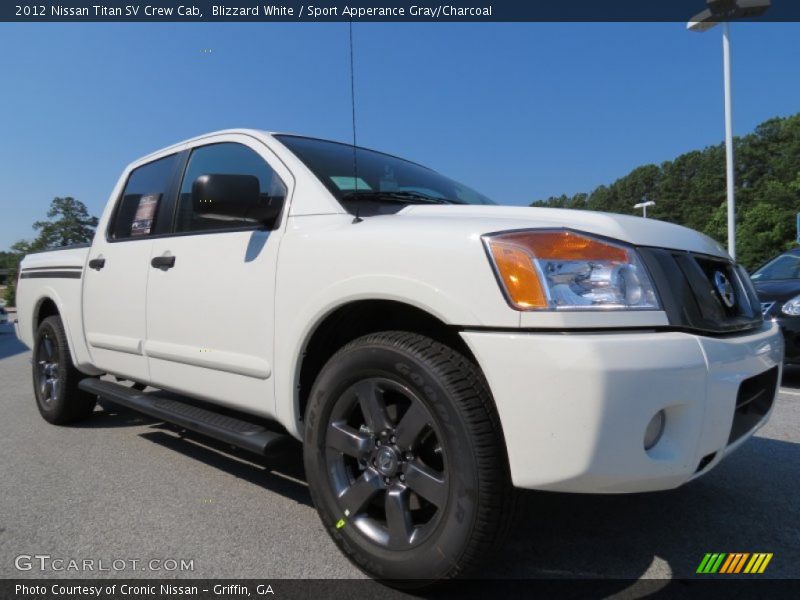 Blizzard White / Sport Apperance Gray/Charcoal 2012 Nissan Titan SV Crew Cab