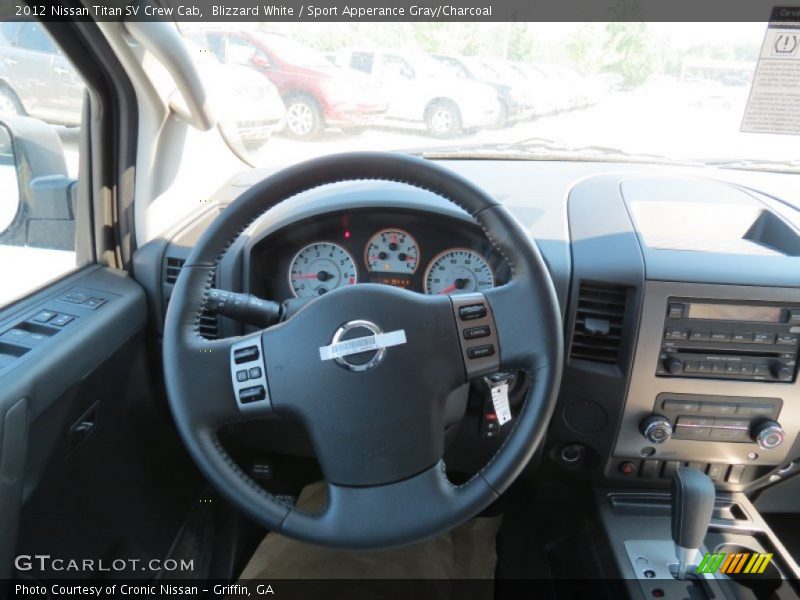 Blizzard White / Sport Apperance Gray/Charcoal 2012 Nissan Titan SV Crew Cab