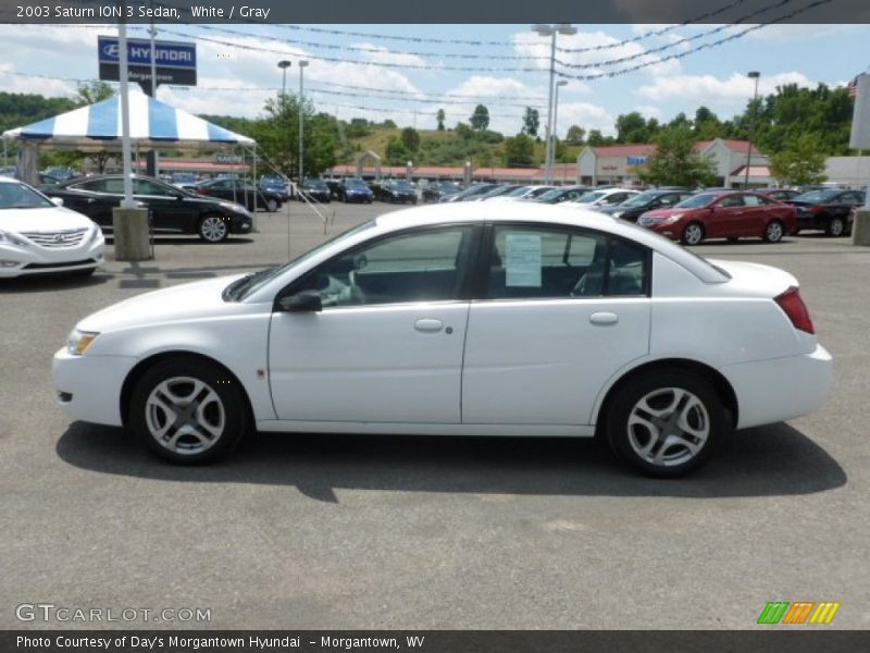 White / Gray 2003 Saturn ION 3 Sedan