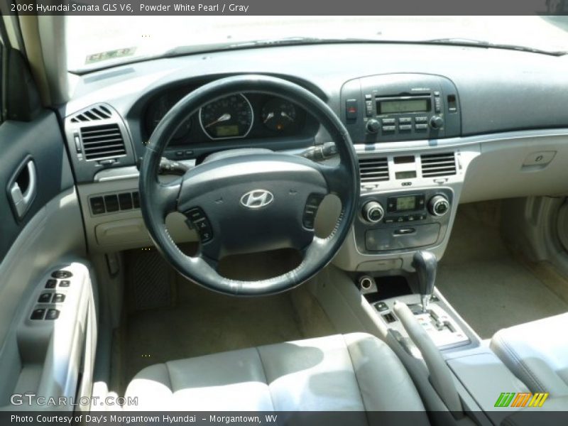 Powder White Pearl / Gray 2006 Hyundai Sonata GLS V6