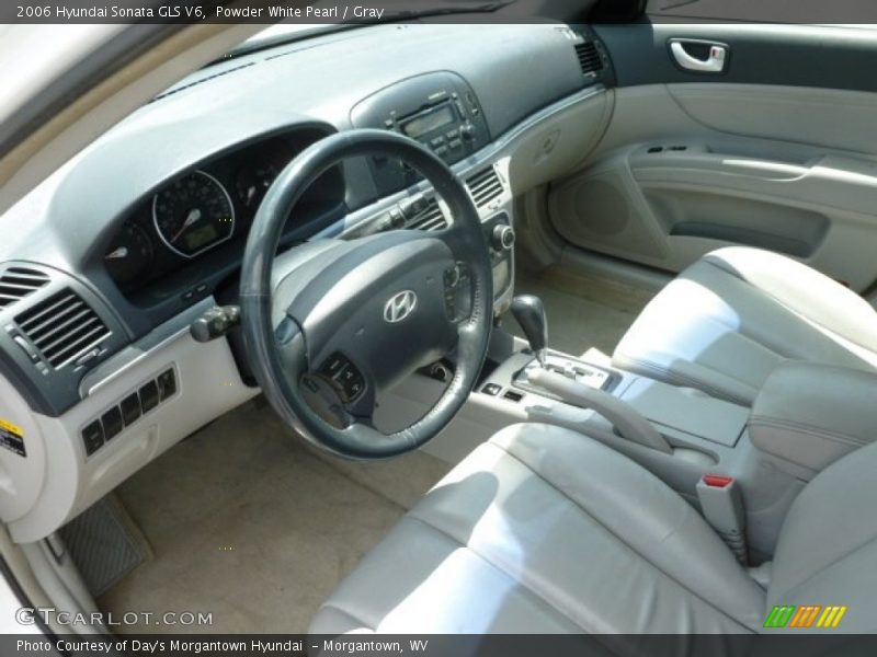 Powder White Pearl / Gray 2006 Hyundai Sonata GLS V6