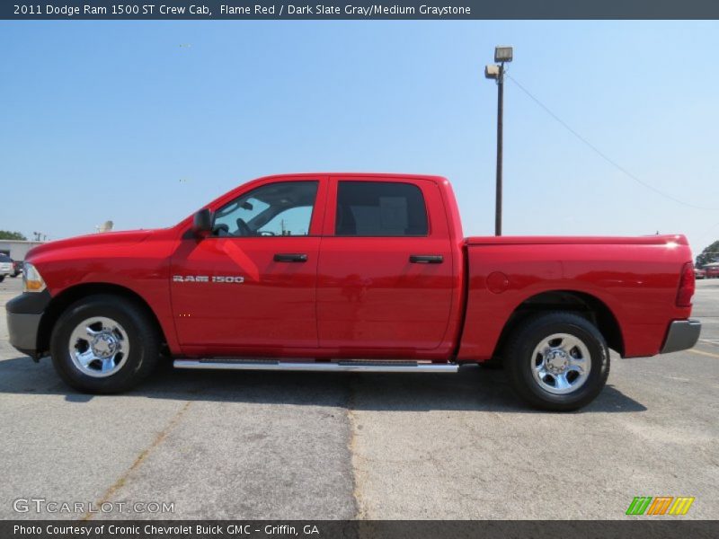 Flame Red / Dark Slate Gray/Medium Graystone 2011 Dodge Ram 1500 ST Crew Cab