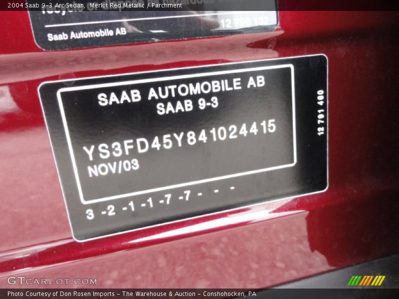 Merlot Red Metallic / Parchment 2004 Saab 9-3 Arc Sedan