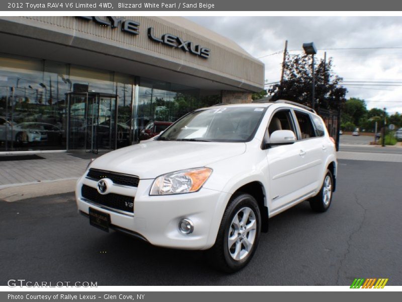 Blizzard White Pearl / Sand Beige 2012 Toyota RAV4 V6 Limited 4WD