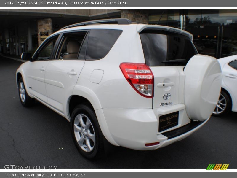 Blizzard White Pearl / Sand Beige 2012 Toyota RAV4 V6 Limited 4WD