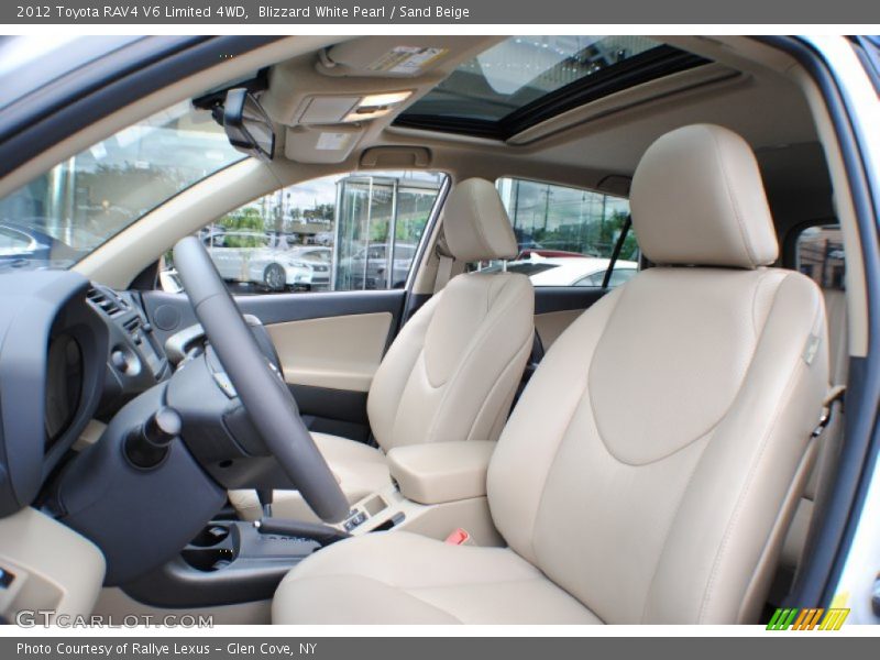 Blizzard White Pearl / Sand Beige 2012 Toyota RAV4 V6 Limited 4WD