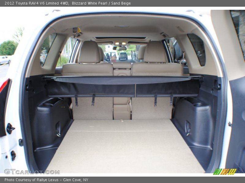 Blizzard White Pearl / Sand Beige 2012 Toyota RAV4 V6 Limited 4WD