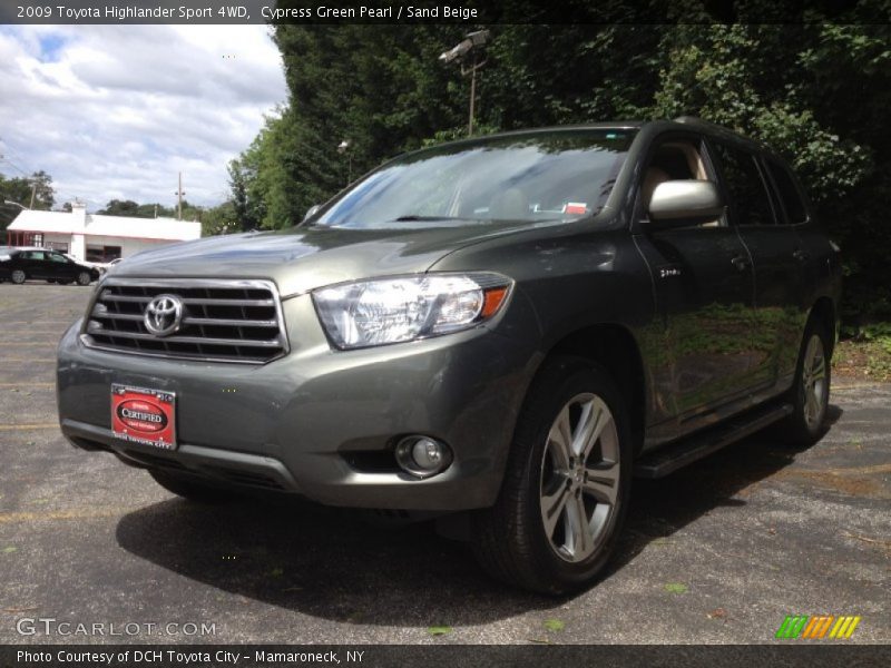 Cypress Green Pearl / Sand Beige 2009 Toyota Highlander Sport 4WD