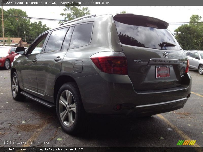 Cypress Green Pearl / Sand Beige 2009 Toyota Highlander Sport 4WD