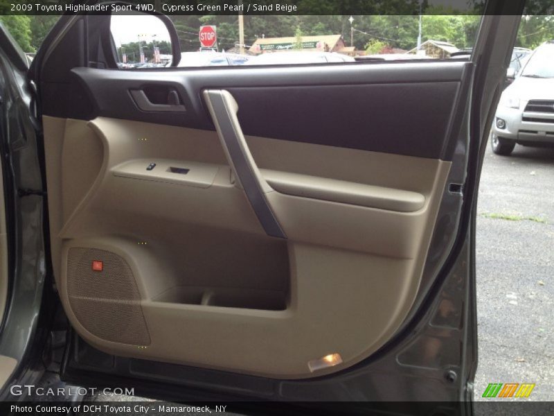 Cypress Green Pearl / Sand Beige 2009 Toyota Highlander Sport 4WD