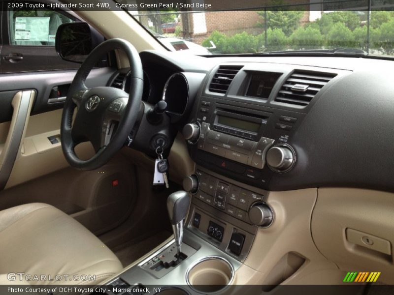 Cypress Green Pearl / Sand Beige 2009 Toyota Highlander Sport 4WD