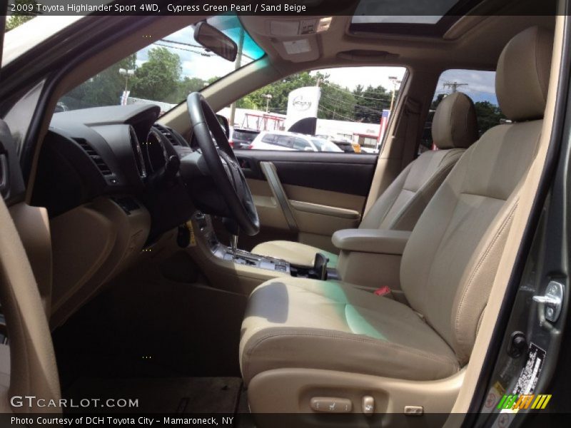 Cypress Green Pearl / Sand Beige 2009 Toyota Highlander Sport 4WD
