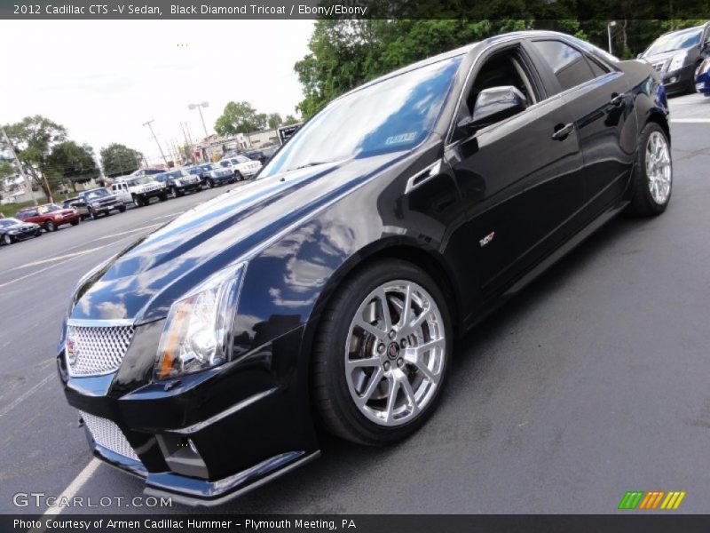 Black Diamond Tricoat / Ebony/Ebony 2012 Cadillac CTS -V Sedan