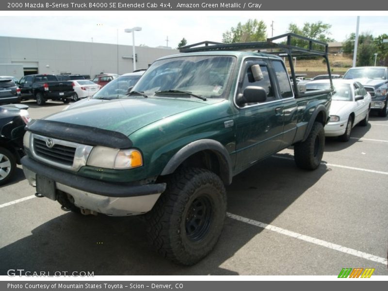 Amazon Green Metallic / Gray 2000 Mazda B-Series Truck B4000 SE Extended Cab 4x4