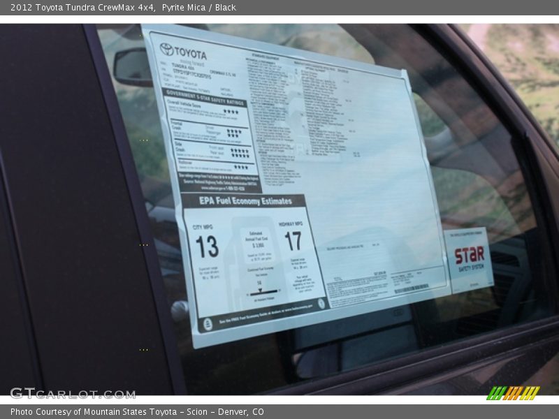 Pyrite Mica / Black 2012 Toyota Tundra CrewMax 4x4