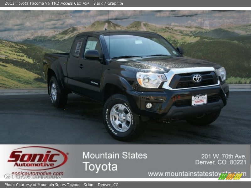 Black / Graphite 2012 Toyota Tacoma V6 TRD Access Cab 4x4