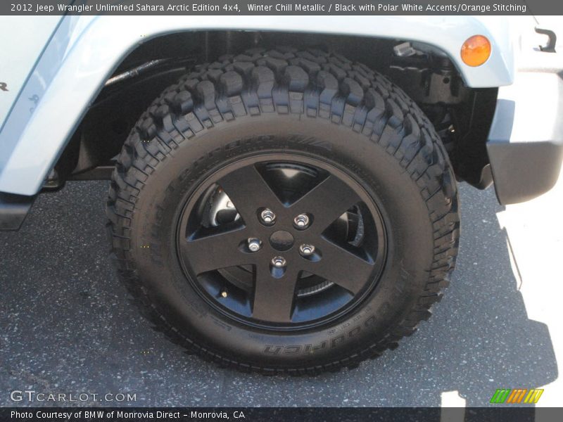 Winter Chill Metallic / Black with Polar White Accents/Orange Stitching 2012 Jeep Wrangler Unlimited Sahara Arctic Edition 4x4