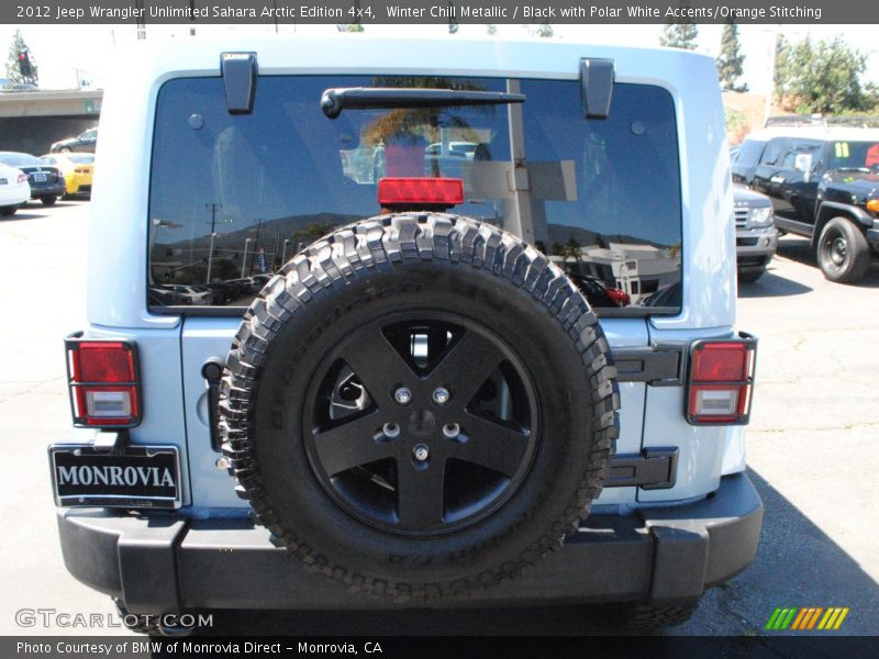 Winter Chill Metallic / Black with Polar White Accents/Orange Stitching 2012 Jeep Wrangler Unlimited Sahara Arctic Edition 4x4