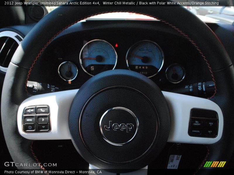 Winter Chill Metallic / Black with Polar White Accents/Orange Stitching 2012 Jeep Wrangler Unlimited Sahara Arctic Edition 4x4