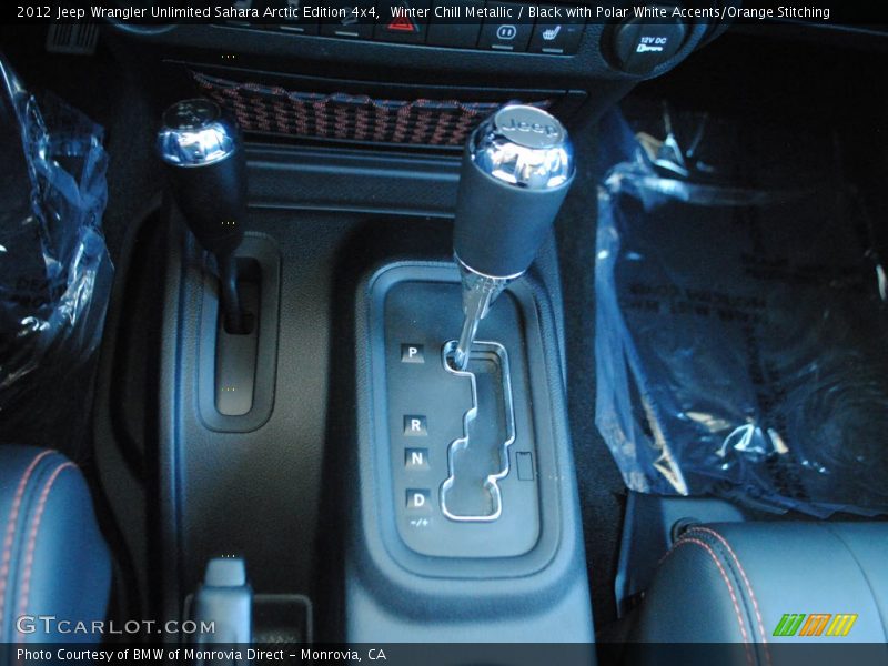 Winter Chill Metallic / Black with Polar White Accents/Orange Stitching 2012 Jeep Wrangler Unlimited Sahara Arctic Edition 4x4