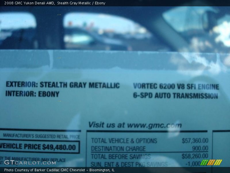 Stealth Gray Metallic / Ebony 2008 GMC Yukon Denali AWD