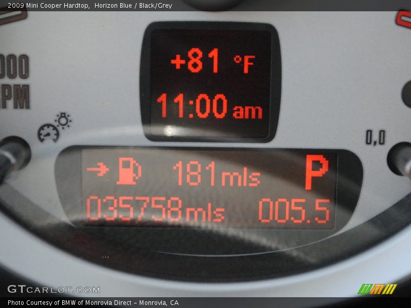 Horizon Blue / Black/Grey 2009 Mini Cooper Hardtop