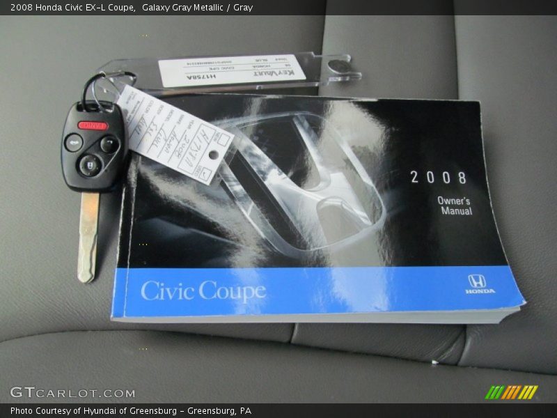 Galaxy Gray Metallic / Gray 2008 Honda Civic EX-L Coupe