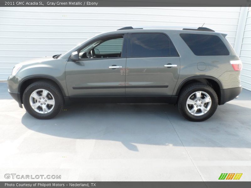 Gray Green Metallic / Ebony 2011 GMC Acadia SL