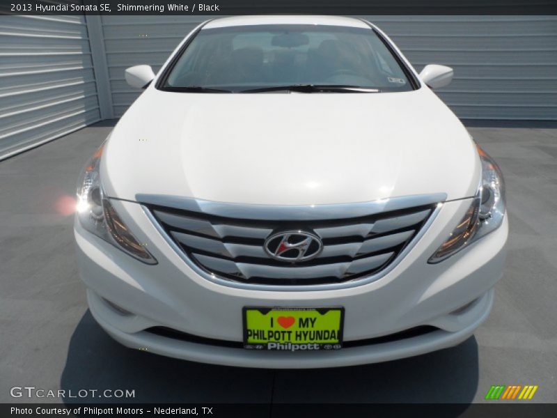 Shimmering White / Black 2013 Hyundai Sonata SE