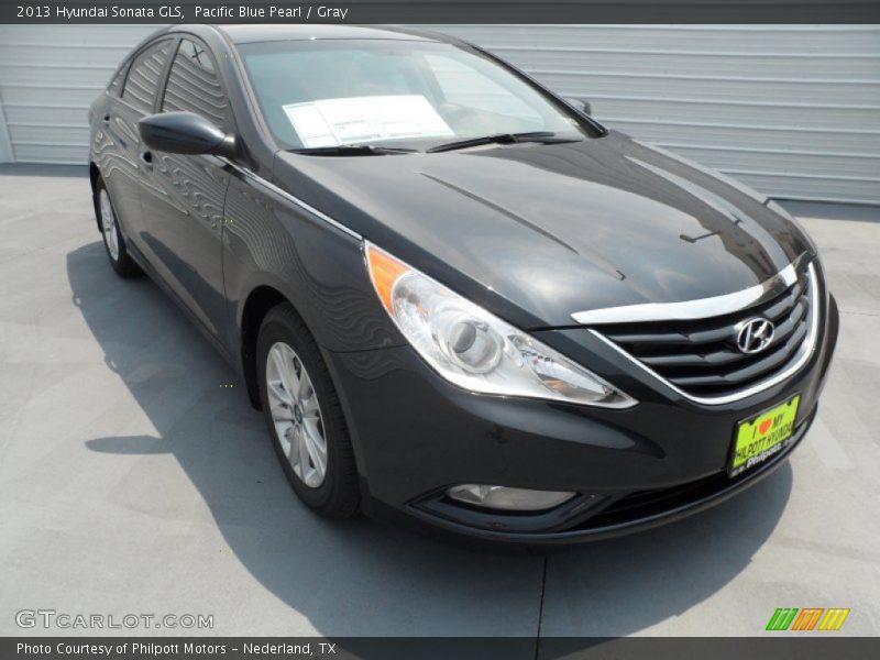 Pacific Blue Pearl / Gray 2013 Hyundai Sonata GLS