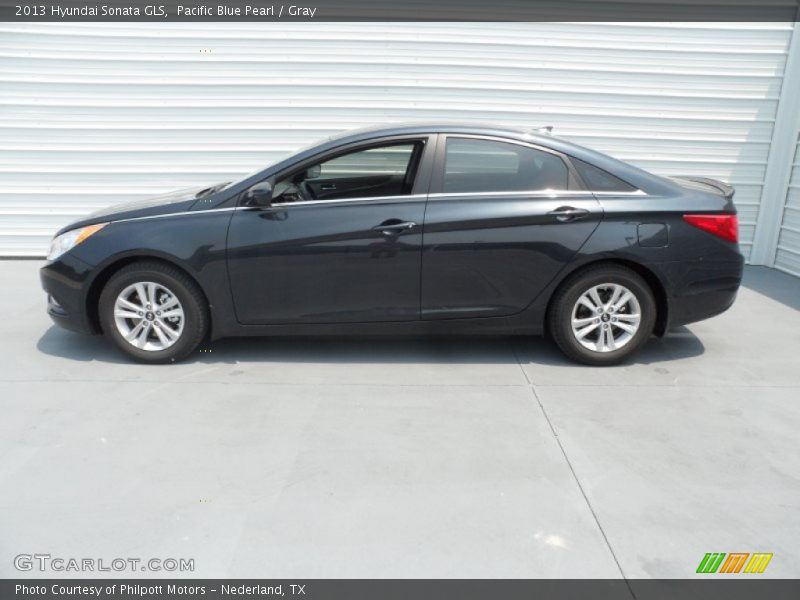 Pacific Blue Pearl / Gray 2013 Hyundai Sonata GLS