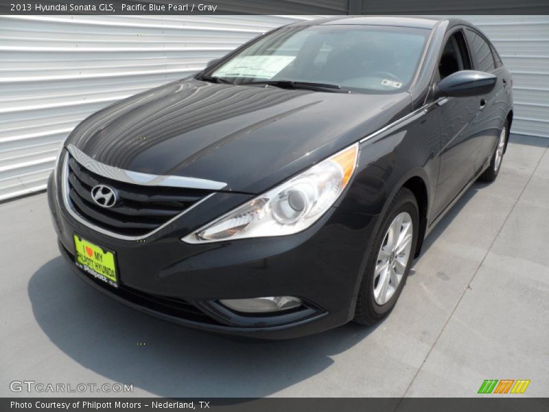 Pacific Blue Pearl / Gray 2013 Hyundai Sonata GLS