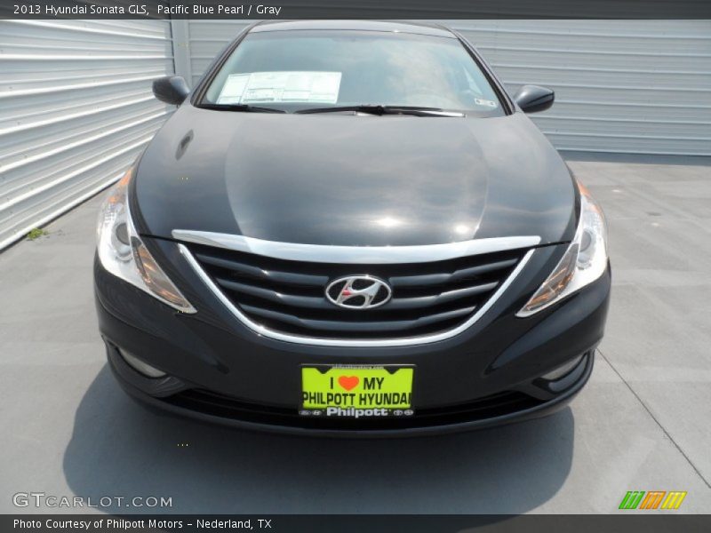 Pacific Blue Pearl / Gray 2013 Hyundai Sonata GLS