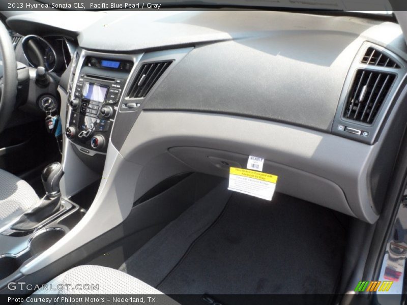Pacific Blue Pearl / Gray 2013 Hyundai Sonata GLS