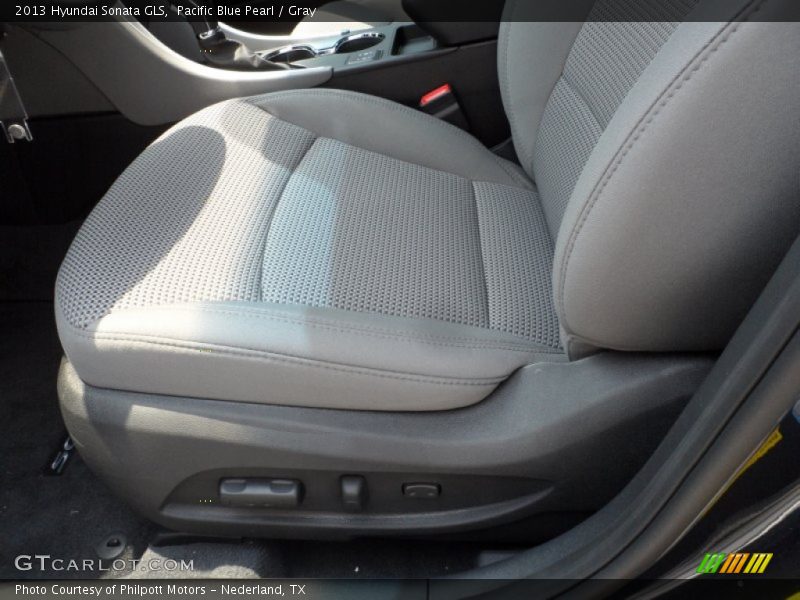 Pacific Blue Pearl / Gray 2013 Hyundai Sonata GLS
