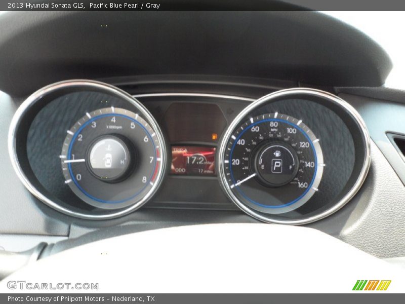 Pacific Blue Pearl / Gray 2013 Hyundai Sonata GLS