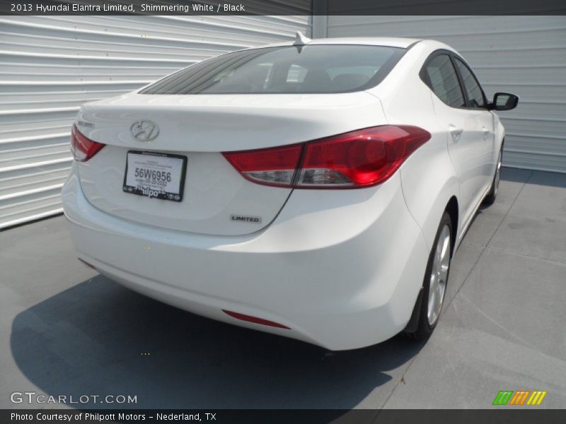 Shimmering White / Black 2013 Hyundai Elantra Limited