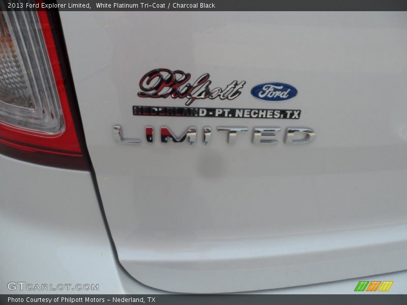 White Platinum Tri-Coat / Charcoal Black 2013 Ford Explorer Limited