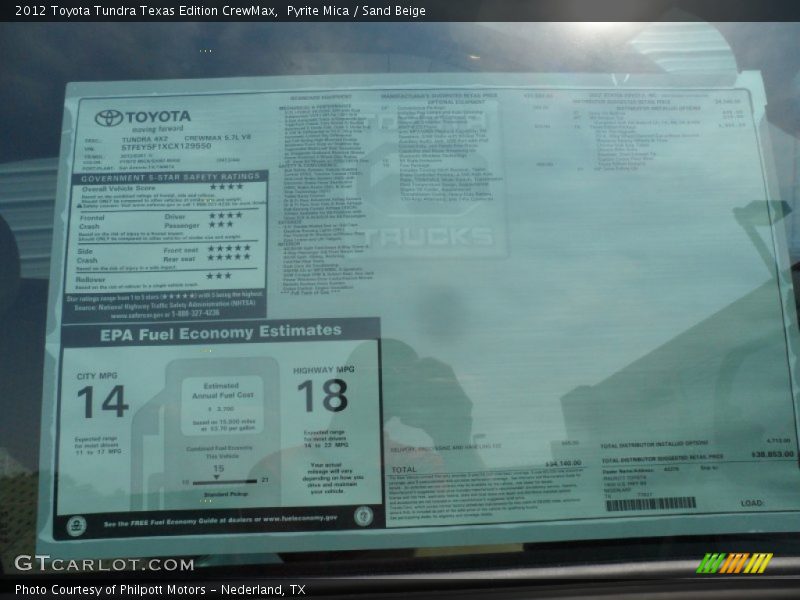 Pyrite Mica / Sand Beige 2012 Toyota Tundra Texas Edition CrewMax