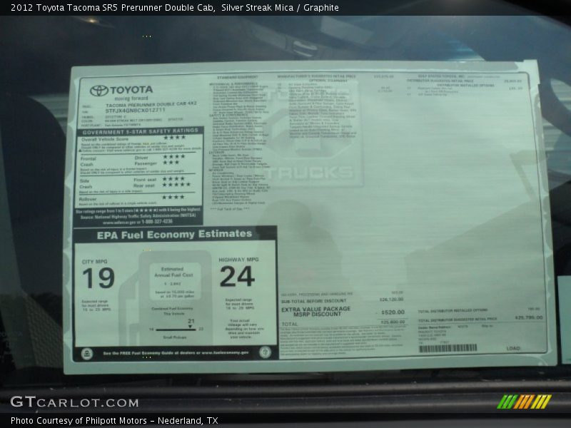 Silver Streak Mica / Graphite 2012 Toyota Tacoma SR5 Prerunner Double Cab
