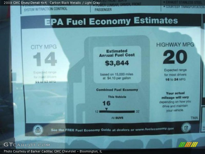 Carbon Black Metallic / Light Gray 2009 GMC Envoy Denali 4x4