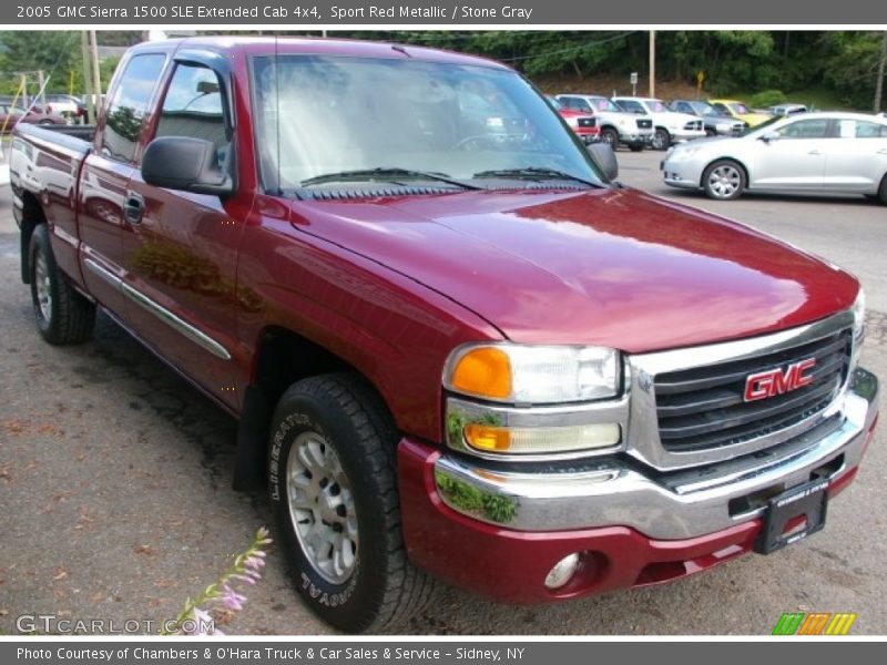 Sport Red Metallic / Stone Gray 2005 GMC Sierra 1500 SLE Extended Cab 4x4