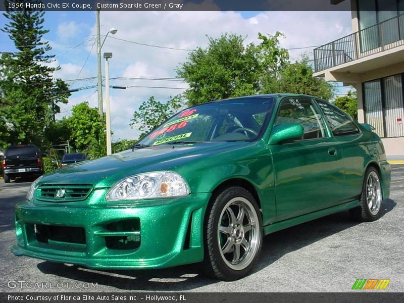 Custom Sparkle Green / Gray 1996 Honda Civic EX Coupe