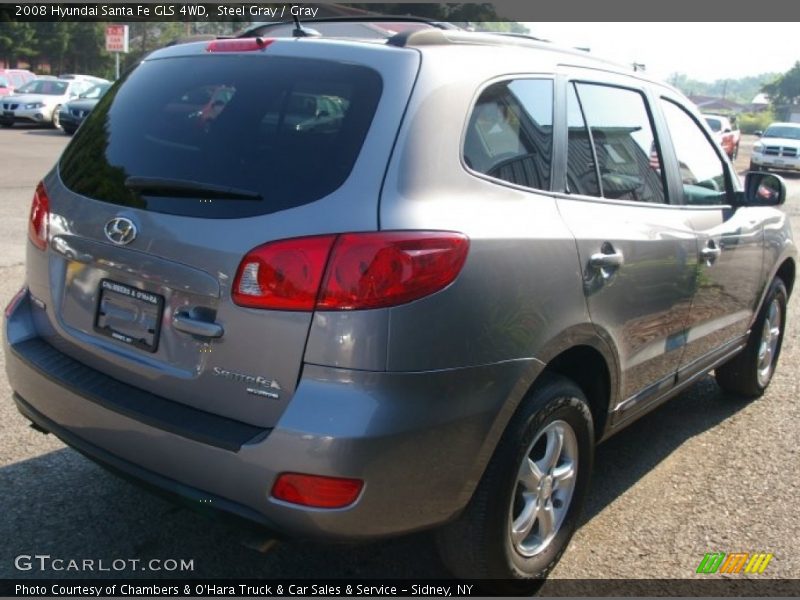 Steel Gray / Gray 2008 Hyundai Santa Fe GLS 4WD