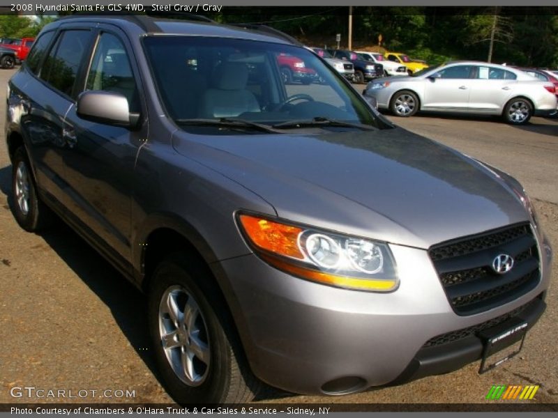 Steel Gray / Gray 2008 Hyundai Santa Fe GLS 4WD