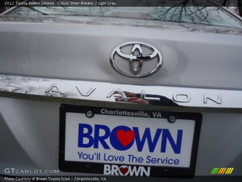 Classic Silver Metallic / Light Gray 2012 Toyota Avalon Limited