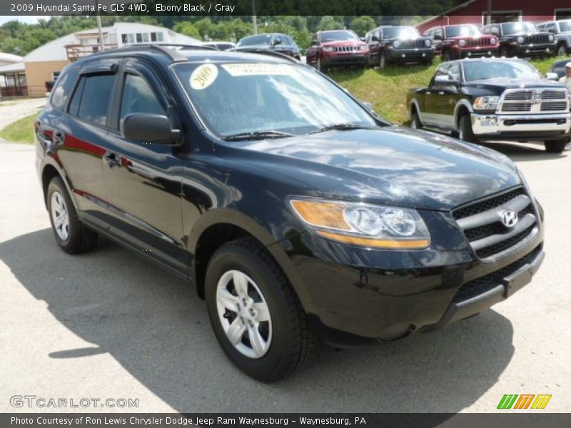 Ebony Black / Gray 2009 Hyundai Santa Fe GLS 4WD