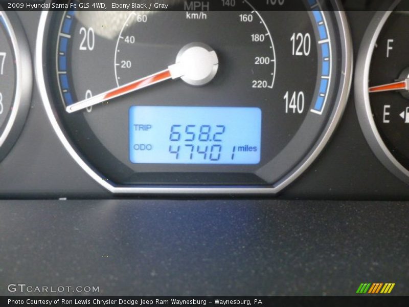 Ebony Black / Gray 2009 Hyundai Santa Fe GLS 4WD